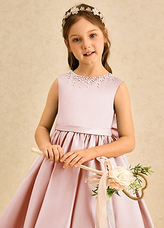 Azazie Doodle Flower Girl Klänningar Klä Balklänning i Matt satäng Rosett image5