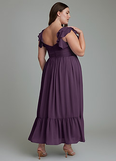 Azazie Anaya Bridesmaid Dresses Plum A-Line Sweetheart Neckline Chiffon Dress image13