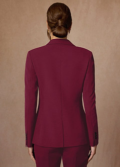 front Kennedy Burgundy Structured Stretch Pants Suit