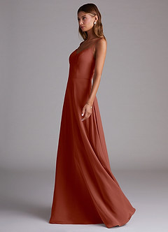 Azazie Marley Bridesmaid Dresses Auburn A-Line Off the Shoulder Chiffon Convertible Dress image6