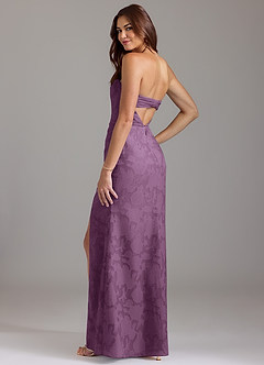 Azazie Leonis Bridesmaid Dresses Wisteria Sheath Strapless Floral Burnout Convertible Dress image3