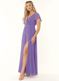 Azazie Rylee Abiti da Damigella Abito A-Line in Chiffon Plissettato Tahiti image3