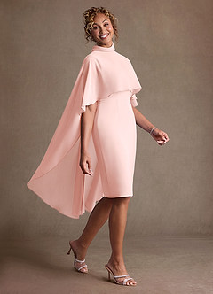 Azazie Irna Klänningar till brudens mor Klä Kolumn i Chiffong Rodnande Rosa image5