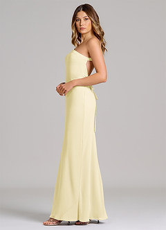 Azazie Monroe 신부 들러리 드레스 쉬스 한쪽 어깨 쉬폰 바닥 길이 드레스 image5