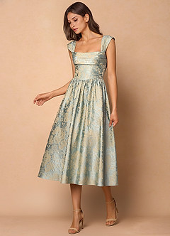 Runa 빈티지 블루 미디 드레스 image3