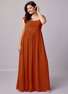 Barbie ♥ Azazie Bridesmaid Dresses Paprika A-Line Corset Chiffon Dress image9