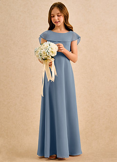 Azazie Kittie Girls Formal Flower Girl Klänningar Klä A-Line i Chiffong image3