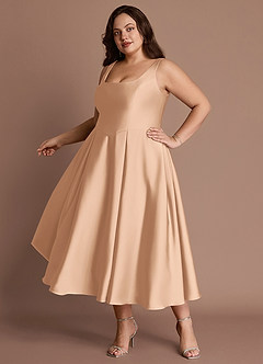 Olivia Blush Pink Pleated Midi Dress image8