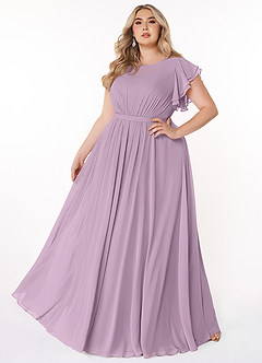 Azazie Daphne Modest Bridesmaid Dresses A-Line Ruffled Chiffon Floor-Length Dress image6