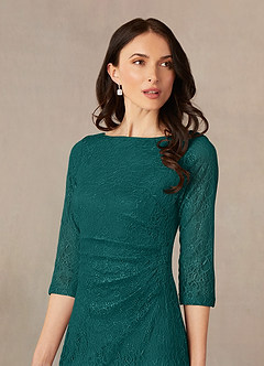 Azazie Lola Mother of the Bride Dresses Peacock Sheath Lace Dress image3