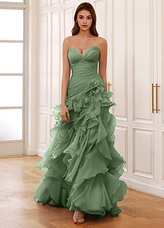 Christabelle Sage Sweetheart Strapless Ruffled Dress image4