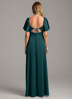 Azazie Chloe Bridesmaid Dresses Pine A-Line Sweetheart Neckline Stretch Satin Dress image3