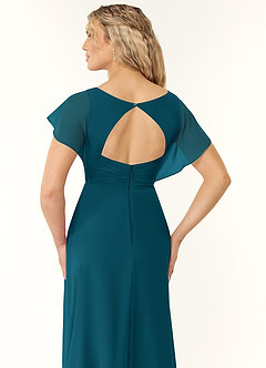 Azazie Rylee Bridesmaid Dresses Ink Blue A-Line Pleated Chiffon Dress image2