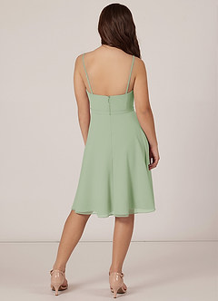 Azazie Kalie Junior Dusty Sage A-Line with Belt Chiffon Dress image2