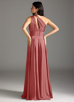 Azazie Charlize Jurken voor bruidsmeisjes Jurk van Stretch Satijn met A-lijn One-shoulder Antieke Roos image6