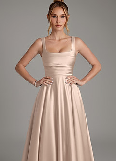 Azazie Azaria Brautjungfernkleider A-Linie Korsett Stretch-Satin Kleid Englisches Rosa image6