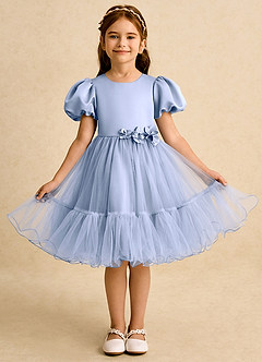 Azazie Cocoa Robe Demoiselle D'honneur Fillette Robe Princesse en Tulle Plissée Eis image5