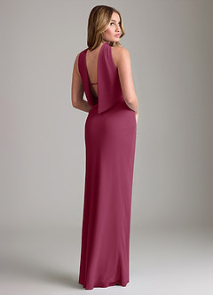 Azazie Lusinda Bridesmaid Dresses Mulberry Mermaid Off the Shoulder Chiffon Convertible Dress image6