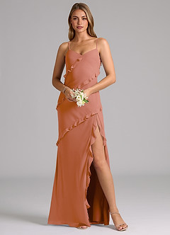 Azazie Nancie Bridesmaid Dresses MAI TAI Mermaid Ruched Chiffon Dress image8