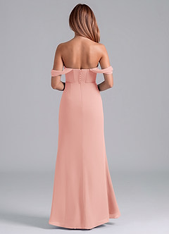 Azazie Asha Bridesmaid Dresses Rosette Sheath Off the Shoulder Chiffon Convertible Dress image5