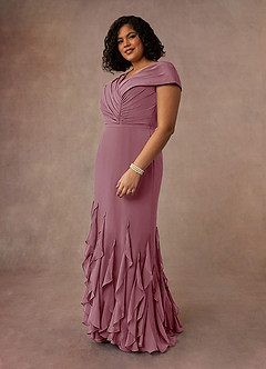 Azazie Bailora Mother of the Bride Dresses Vintage Mauve Mermaid Ruched Chiffon Dress image7