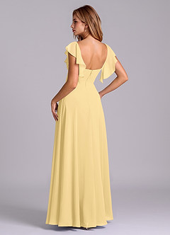 Azazie Leilani Bridesmaid Dresses Butter A-Line Pleated Chiffon Dress image6