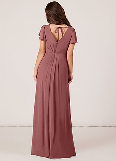 Azazie Peony Junior A-Linie Plissee Chiffon Kleid Amethyst image2