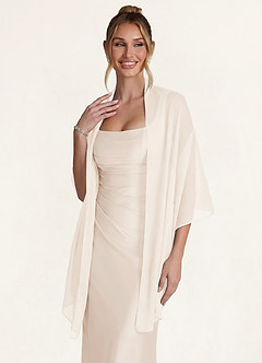 front Azazie Chiffon Sparkly Cover Up Scarf