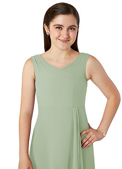 Azazie Odelia A-Line Pleated Chiffon Asymmetrical Junior Bridesmaid Dress image4