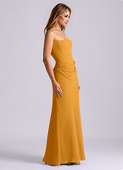 Azazie Debby Bridesmaid Dresses Butterscotch Mermaid Strapless Chiffon Dress image5