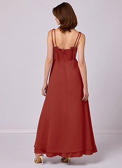 Barbie ♥ Azazie Bridesmaid Dresses Terracotta A-Line Pleated Chiffon Dress image6