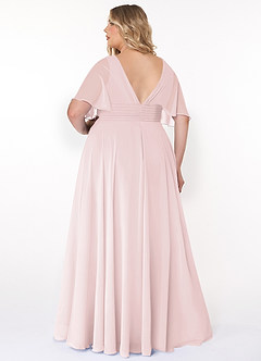 Azazie Pamela Bridesmaid Dresses A-Line V-Neck Pleated Chiffon Floor-Length Dress image9