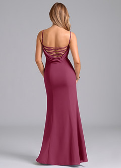 Azazie Wynni Bridesmaid Dresses Mulberry Mermaid Corset Chiffon Dress image6