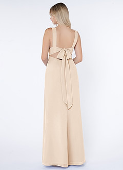 Azazie Christiana Bridesmaid Dresses White Alabaster A-Line V-Neck Pleated Chiffon Dress image3
