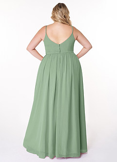 Azazie Rayna Bridesmaid Dresses Matcha A-Line V-Neck Pleated Chiffon Dress image8