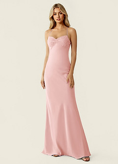 Valerianaire Haze Pink Beading Satin Vacation Dress image4