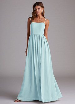 Azazie Calianna Bridesmaid Dresses Sea Glass A-Line Off the Shoulder Chiffon Convertible Dress image4