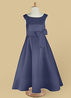Azazie Lindy Flower Girl Dresses Stormy A-Line Pleated Matte Satin Dress image13