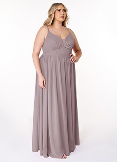 Azazie Rayna Brautjungfernkleider A-Linie V-Hals Gefaltet Chiffon Kleid Dämmerung image10