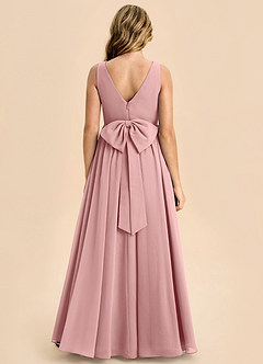 Azazie Hathaway Junior Dusty Rose A-Line Bow Chiffon Dress image1