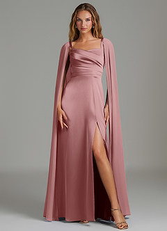 Azazie Niveah Bridesmaid Dresses Dusty Rose A-Line Strapless Stretch Satin Convertible Dress image3