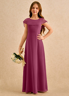 Azazie Kittie Girls Formal Flower Girl Klänningar Klä A-Line i Chiffong image5