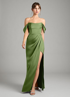 Azazie Johana Bridesmaid Dresses Juniper Mermaid Off the Shoulder Stretch Satin Convertible Dress image5