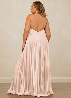 Christian Siriano Bridal for Azazie 1007 Bridesmaid Dresses Blushing Pink A-Line Pleated Stretch Satin Dress image11