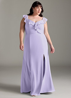 Azazie Sophie Bridesmaid Dresses Lilac A-Line Off the Shoulder Chiffon Convertible Dress image18