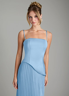 Azazie Tierney Bridesmaid Dresses Powder Blue A-Line Strapless Chiffon Convertible Dress image2