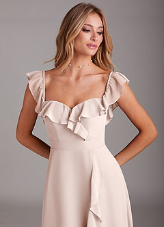 Azazie Lyra Robes de demoiselle d'honneur Robe Trapèze Convertible en Mousseline de soie Rose Pétale image10