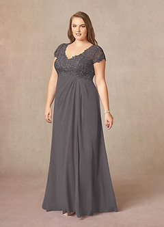 Azazie Jet Mother of the Bride Dresses A-Line Sequins Chiffon Floor-Length Dress image3