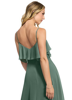 Azazie Jean Bridesmaid Dresses Sea Moss A-Line Chiffon Convertible Dress image5