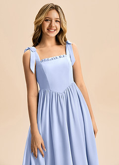 Azazie Delia Junior Abito A-Line in Chiffon Fiocco Ghiaccio image2